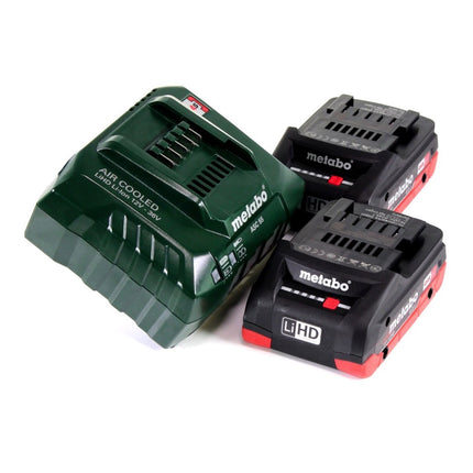 Metabo BH 18 LTX BL 16 Tassellatore a batteria 18 V 1.3 J SDS-plus Brushless + 2x Batterie 4,0 Ah + Caricabatterie + Set punte e scalpelli 11 pz. certificati PGM + Valigetta MetaBOX