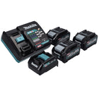 Makita Power Source Set 40V max. : 3x BL4040 Batteries 4,0 Ah XGT + DC40RA Chargeur rapide XGT LXT + Adaptateur de charge ADP10