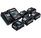 Makita Power Source Kit 40 V max. mit 4x BL 4040 Akku 4,0 Ah XGT + DC 40 RA Schnell Ladegerät XGT LXT + ADP10 Ladeadapter