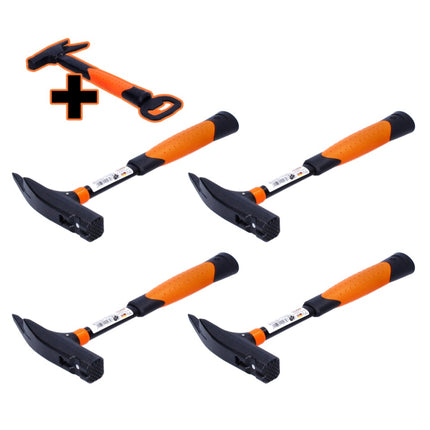 Picard 820M Set 4x BlackGiant Martello da carpentiere, sgrossato 600 g ( 4x 0082010 ) + Apribottiglie con look martello