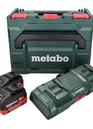 Metabo Set de base - 2x Batteries 18 V 10,0 Ah LIHD + Chargeur double + Coffret metaBOX