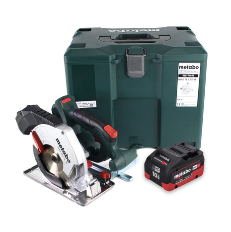 Metabo MKS 18 LTX 58 Scie circulaire à main sans fil 18 V 165 mm + 1x Batterie 10,0 Ah + Coffret MetaLoc - sans chargeur