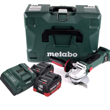 Metabo W 18 LTX 125 Quick Akku Winkelschleifer 18 V 125 mm ( 602174840 ) + 2x 10,0 Ah Akku + Ladegerät + MetaLoc