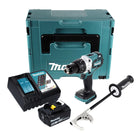 Makita DDF 481 RG1J taladro atornillador inalámbrico 18 V 115 Nm sin escobillas + 1x batería 6,0 Ah + cargador + Makpac