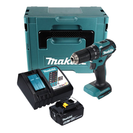 Taladro percutor inalámbrico Makita DHP 483 RG1J 18 V 40 Nm + 1x batería 6,0 Ah + cargador + Makpac