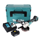 Amoladora angular a batería Makita DGA 458 RG1J 18 V 115 mm sin escobillas + 1x batería 6,0 Ah + cargador + Makpac