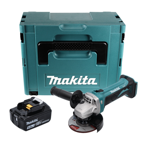 Makita DGA 452 T1J Smerigliatrice angolare a batteria 18 V 115 mm + 1x batteria ricaricabile 5,0 Ah + Makpac - senza caricabatterie