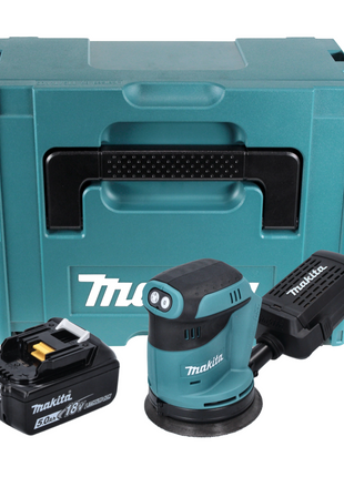 Makita DBO 180 T1J Akku Exzenterschleifer 18 V 125 mm + 1x Akku 5,0 Ah + Makpac - ohne Ladegerät - Toolbrothers