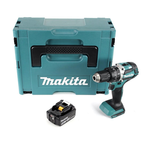 Taladro percutor inalámbrico Makita DHP 484 T1J 18 V 54 Nm sin escobillas + 1x batería 5,0 Ah + Makpac - sin cargador