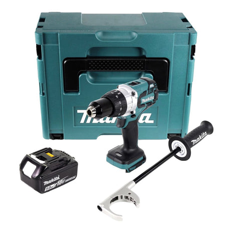 Makita DDF 481 T1J Trapano avvitatore brushless a batteria 18V / 115 Nm in valigetta Makpac + 1x Batteria 5,0 Ah - senza caricatore