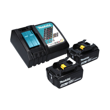 Makita DCL 180 RT B Aspirapolvere a batteria nero 18V + 2x Batterie 5,0 Ah + Caricatore