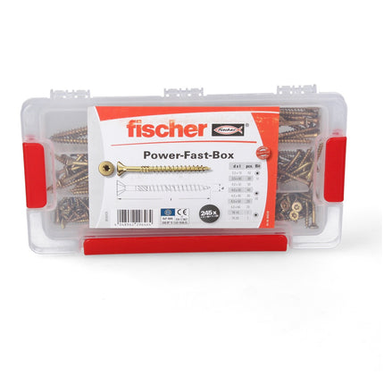 Fischer Power-Fast Box Set - 4x 245 pz. 3,5 - 5 mm ( 4x 667005 ) - Testa svasata con doppio filetto Torx elettrozincato