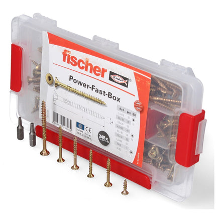 Fischer Power-Fast Box Set - 4x 245 pz. 3,5 - 5 mm ( 4x 667005 ) - Testa svasata con doppio filetto Torx elettrozincato