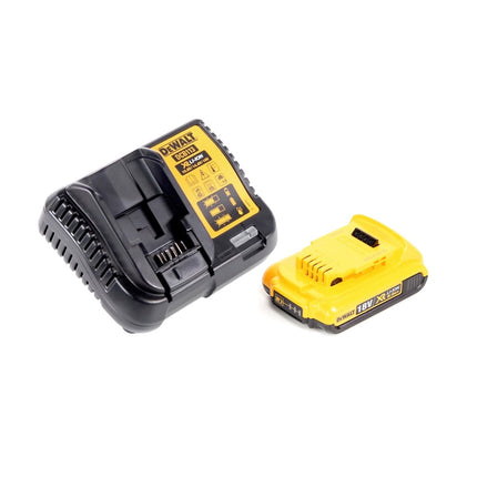 Tronzadora e ingletadora a batería DeWalt DCS 365 D1 18 V 184 mm + 1x batería 2,0 Ah + cargador