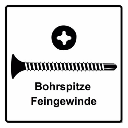 SPAX GIX-D Schnellbauschrauben 3,5 x 25 mm 5000 Stk ( 5x 1991170350256 ) Bohrspitze Vollgewinde Trompetenkopf Kreuzschlitz H2