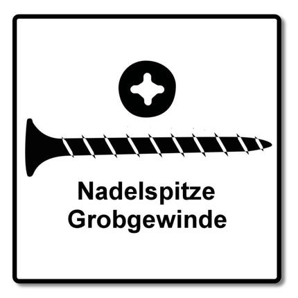 SPAX GIX-B tornillos para paneles de yeso 3,9 x 55 mm 2000 piezas (2x 1891170390556) rosca completa cabeza de trompeta punta de aguja ranura en cruz H2