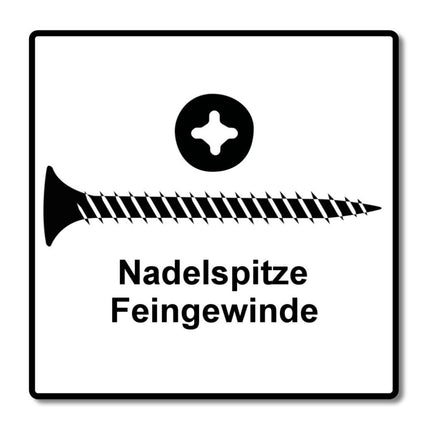 SPAX GIX-A tornillos para paneles de yeso 3,9 x 25 mm 5000 piezas (5x 1091170390256) rosca completa cabeza de trompeta ranura en cruz H2 punta de aguja fosfatada