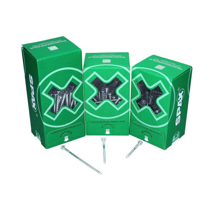 Tornillo de ajuste SPAX 6,0 x 160 mm 200 piezas (2x 161010601605) rosca de ajuste con ranuras de retención cabeza plana T-STAR Plus 4Cut WIROX