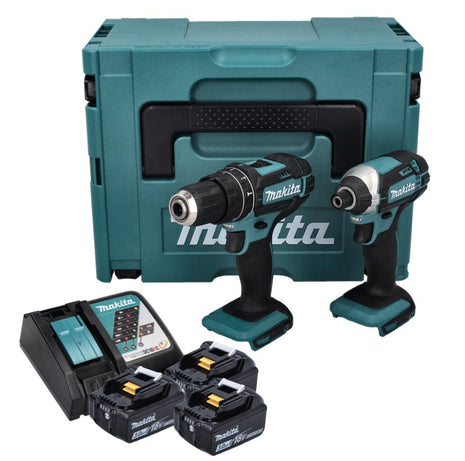 Kit combinato Makita DLX 2131 JX1 a batteria 18 V con DHP 482 62 Nm + DTD 152 165 Nm + 3x batteria ricaricabile 3,0 Ah + caricabatterie + Makpac