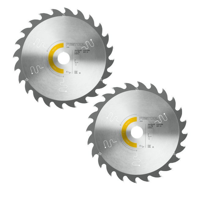 Festool Panther lame de scie circulaire set 2x PW24 254 x 2,4 x 30 mm ( 2x 575974 ) pour TKS 80 scie circulaire à table