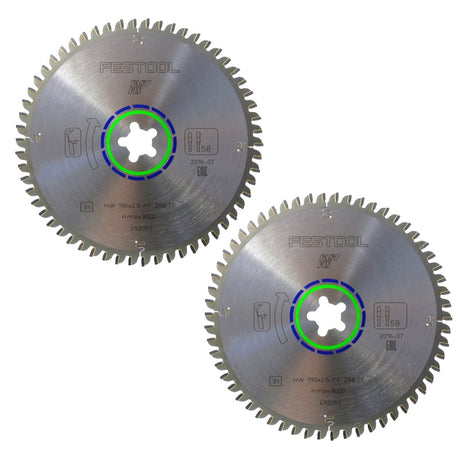 Festool special circular saw blade set TF58 2x 190 x 2.6 mm 190 mm ( 2x 492051 ) 58 teeth