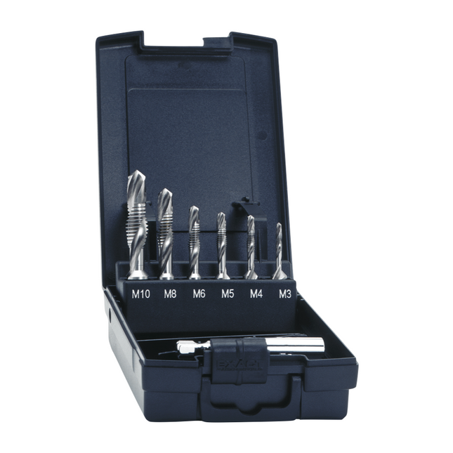 Exact SGE-Bit HSSG Kombigewindebohrer Set 7 tlg. M3 - M10 + Adapter ( 05910 ) 1/4" HSS metrisch ROTAPLUS+