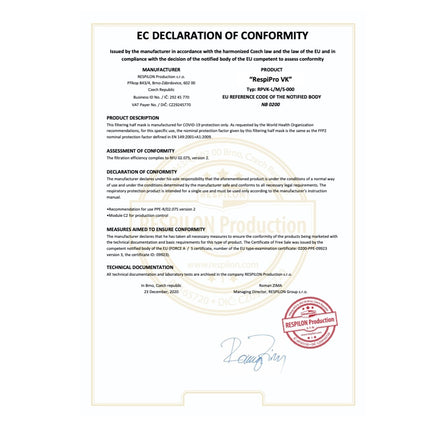 VK RespiPro Atemschutz Maske 2 Stk. Wiederverwendbar Nanofasermembran Kupferoxid Beschichtung blockiert 99,7 - 99,9% der Viren EU-Norm RFU 02.075