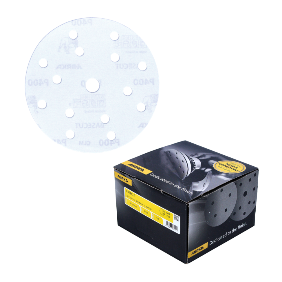 100 X Mirka EXact II Schleifscheiben Klett – 150 Mm, Körnung P320, 15 Loch, Für Exzenterschleifer