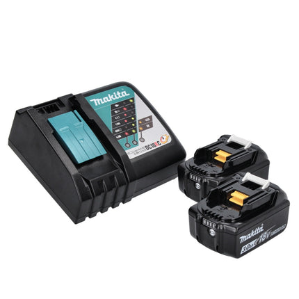 Soplador de hojas sin cable Makita DUB 185 RF soplador 18 V + 2x batería recargable 3,0 Ah + cargador