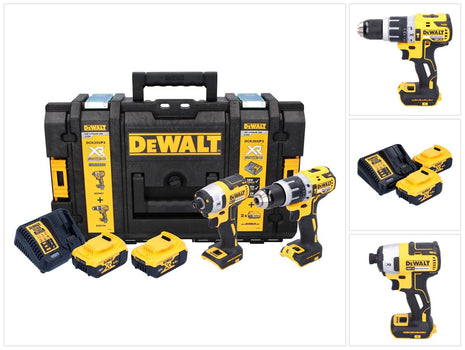 DeWalt DCK 266 P2T 18 V Cordless Combo Pack: 1x DCD 796 Hammer Drill Driver + 1x DCF 887 Impact Driver + 2x Batteries 5.0 Ah + Charger + TSTAK