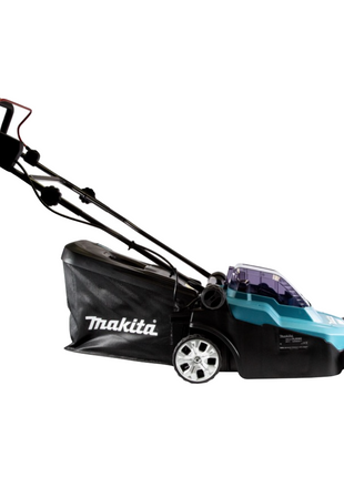 Makita DLM 382 RF2 cordless lawn mower 36 V ( 2x 18 V ) 38 cm 40 l + 2x battery 3.0 Ah + charger + sickle blade