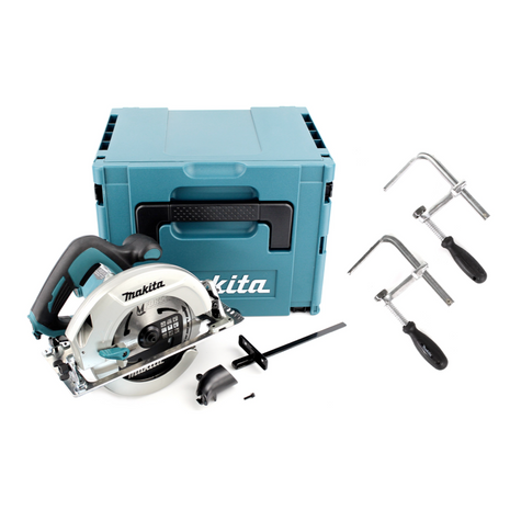 Makita HS 7601 J Hand-held circular saw 190 mm 1200 W + saw blade + 2x screw clamp + Makpac