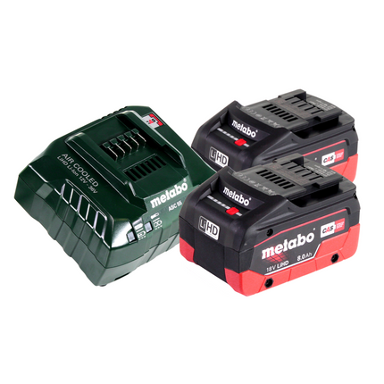 Metabo SGS 18 LTX Q cortacésped y arbustos a batería 18 V + 2x baterías 8,0 Ah + cargador + metaBOX