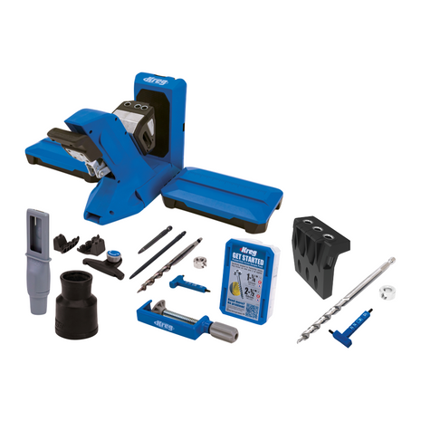 KREG Pocket Hole Jig 720 PRO Drilling Jig + Base Station + Micro Drilling Jig + Step Drill + Bit + Screw