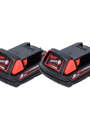 Juego de baterías Milwaukee M18 B2 18 V 2x 2,0 Ah / 2000 mAh ROJO Li-Ion (2x 4932430062)