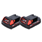 Milwaukee M18 B2 Batteries Set 2x 2,0Ah / 2000mAh - 18V RED Li-Ion (2x 4932430062)