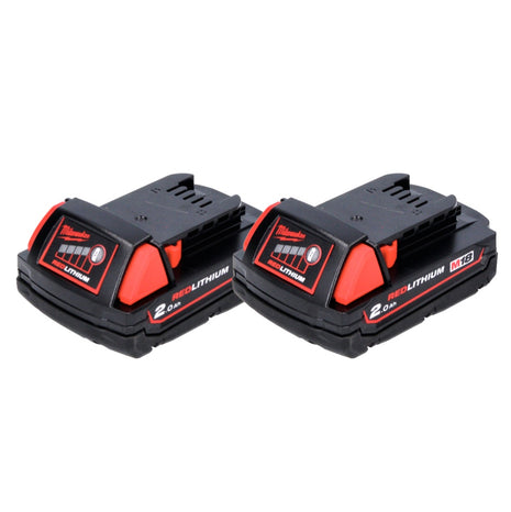 Milwaukee M18 B2 Set de batteries 2x 2,0Ah / 2000mAh - 18V, RED Li-Ion (2x 4932430062)