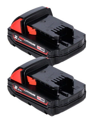 Kit de arranque de batería Milwaukee M18 B2 18 V 2x 2,0 Ah (2x 4932430062) + cargador M12-18C 12 - 18 V (4932352959)