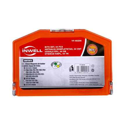 Taladro percutor inalámbrico Makita DHP 482 ZW 18 V 62 Nm + juego de puntas 44 piezas - sin batería, sin cargador