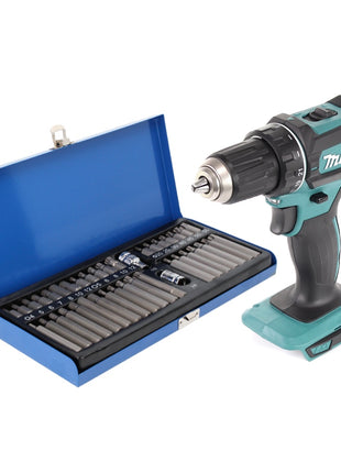 Makita DDF 482 Z Cordless Drill Driver 62Nm 18V + Bit set - 40 pieces - without battery, without charger