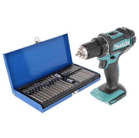 Makita DDF 482 Z Cordless Drill Driver 62Nm 18V + Bit set - 40 pieces - without battery, without charger