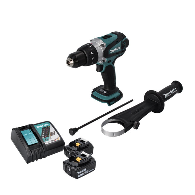 Taladro percutor inalámbrico Makita DHP 458 RT 18 V 91 Nm + 2x Baterías 5.0 Ah + Cargador