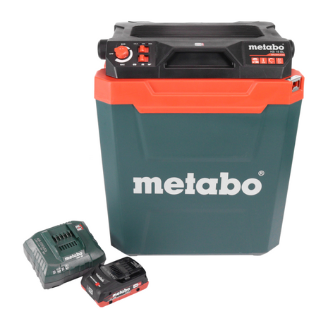 Frigorifero a batteria Metabo KB 18 BL 18 V con funzione keep warm 28 l senza spazzole + 1x batteria ricaricabile 4,0 Ah + caricabatterie