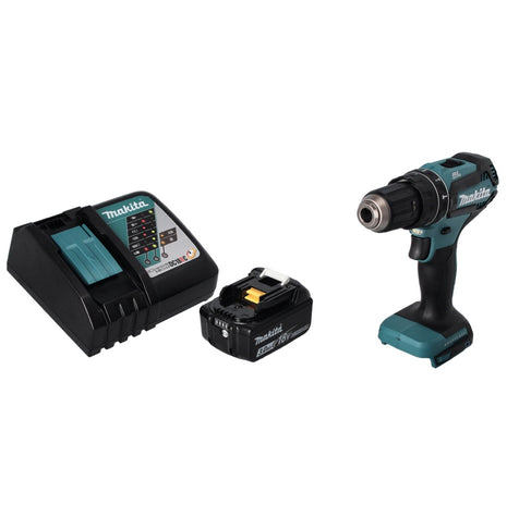 Taladro percutor inalámbrico Makita DHP 485 RF1 18 V 50 Nm sin escobillas + 1x batería 3,0 Ah + cargador