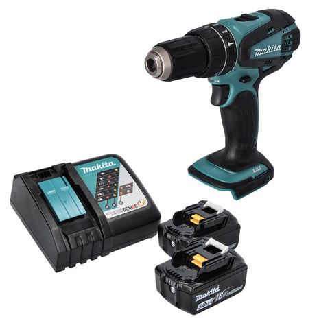 Makita DHP 456 RT Akku Schlagbohrschrauber 18 V 50 Nm + 2x Akku 5,0 Ah + Ladegerät