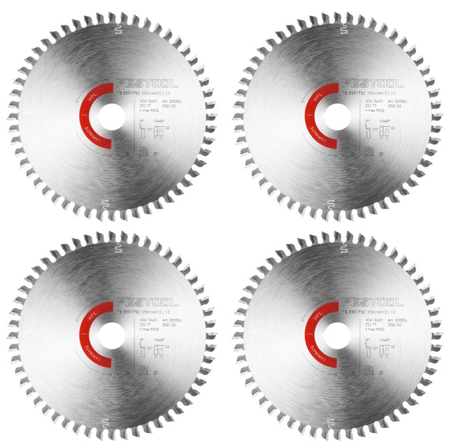 Festool Kreissägeblatt 4x Laminate/HPL HW 160 x 1,8 x 20 TF52 ( 4x 205554 ) für Tauchsägen TS 55 F, TSC 55 K & Handkreissägen HK 55, HKC 55 - Toolbrothers