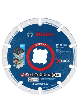 Bosch X-LOCK Diamant Metallscheiben Trennscheibe 125 x 22,23 mm ( 2x 2608900533 ) Expert 2 Stk. für X-LOCK Winkelschleifer - Toolbrothers