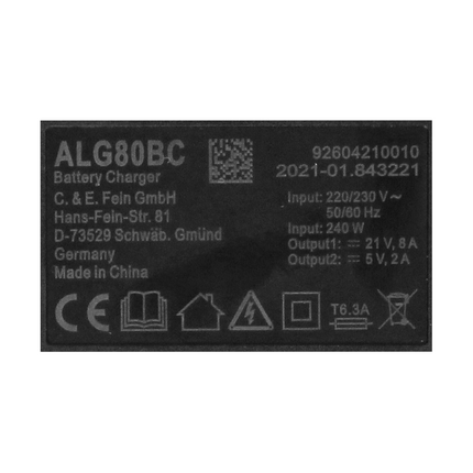 Set de iniciación de batería de alta potencia FEIN 18 V 2 baterías de 5,2 Ah + cargador ALG 80 BC (92604325010)