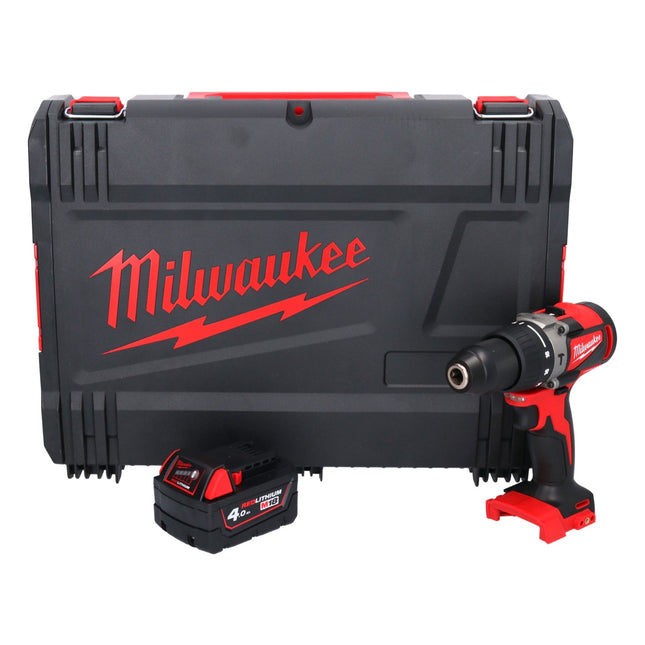 Taladro percutor inalámbrico Milwaukee M18 BLPD2-401X 18 V 82 Nm sin escobillas + 1x batería 4,0 Ah + caja HD - sin cargador