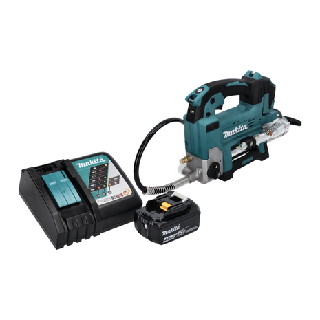 Makita DGP 180 RM1 Pompe à graisse sans fil 18 V 690 bar + 1x batterie 4,0 Ah + chargeur